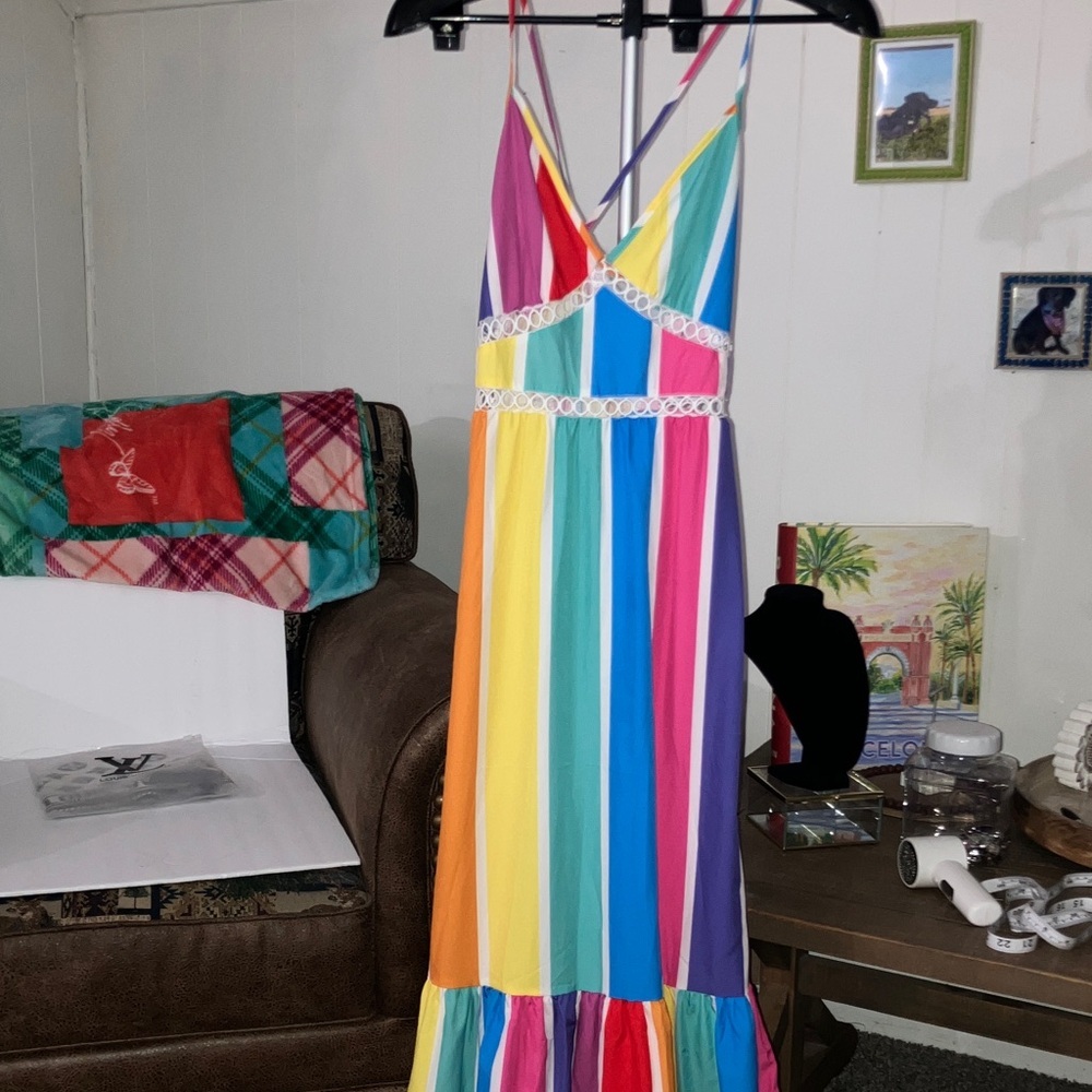 NWOT SHEIN Multicolor Striped Maxi Dress